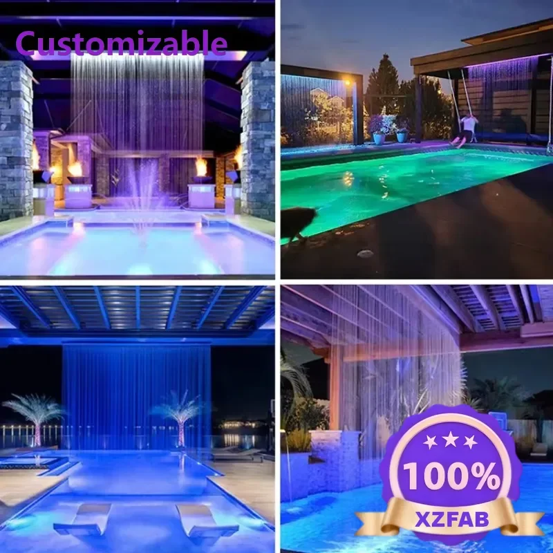 Factory Direct 2026 304 Stainless Steel Water Curtain Flowing Wall Fountain Rain Waterfall With Nozzles For Hotel Mall Indoor