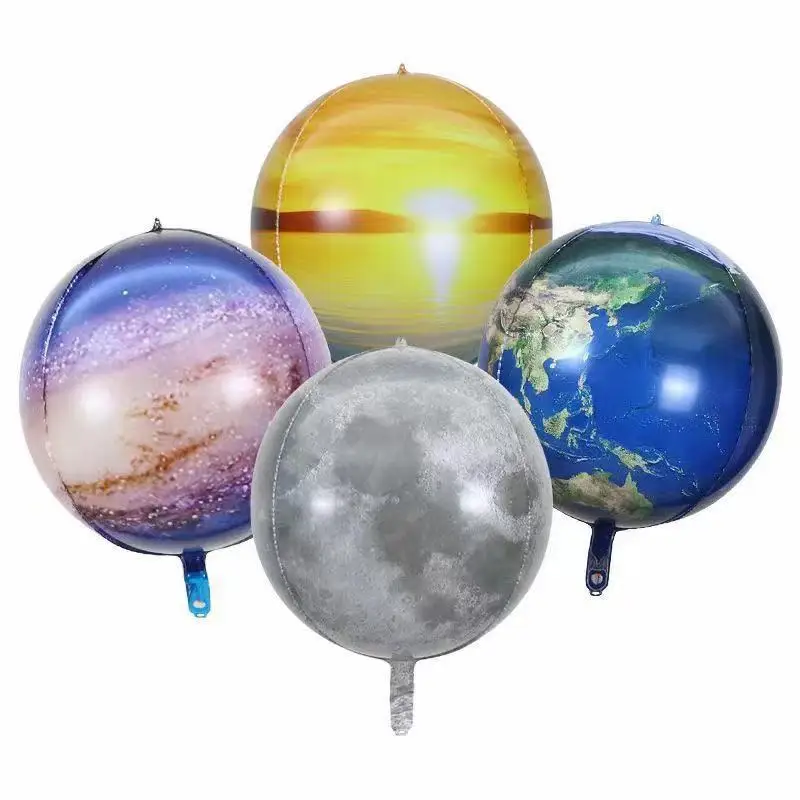 22Inch Moon Round Balloons 1Pc Birthday Balloon Moon Earth Dwan Starry Sky Foil Party Balloon for Kids Birthday Party Decoration