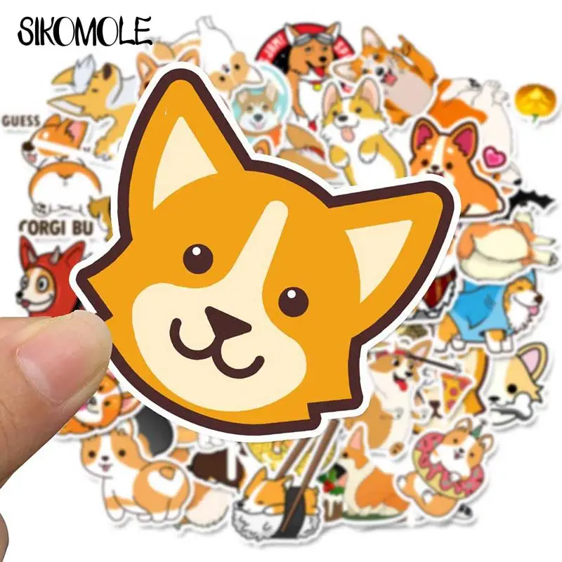 10/30/50PCS Cartoon Welsh Corgi Pembroke Stickers Cute Animals Dog DIY Moto Car Suitcase Laptop Skateboard Graffiti Sticker F5