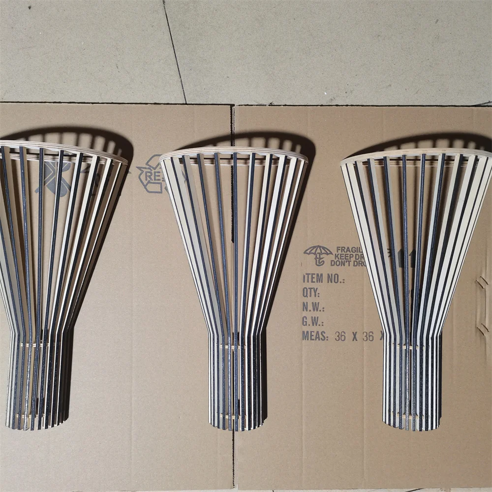 2026 COCO خشب أسود اللون خشب متين قفص قلادة ضوء أسود الخيزران مصباح تركيبات الإضاءة VIP انخفاض الشحن