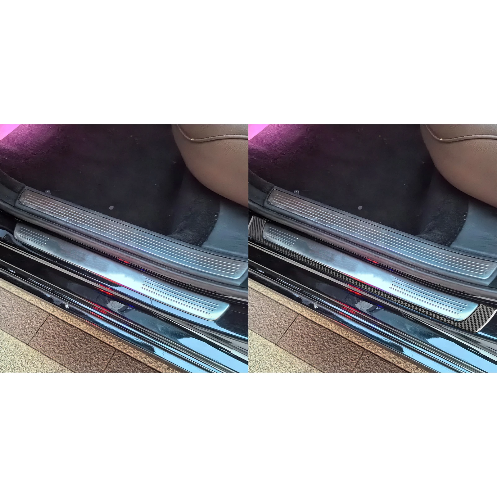 حقيقي ألياف الكربون اكسسوارات السيارات عتبة الباب غطاء إطاري ملصق لمرسيدس بنز W222 S-Class/مايباخ 13 14 15 16 17 18 19 2020