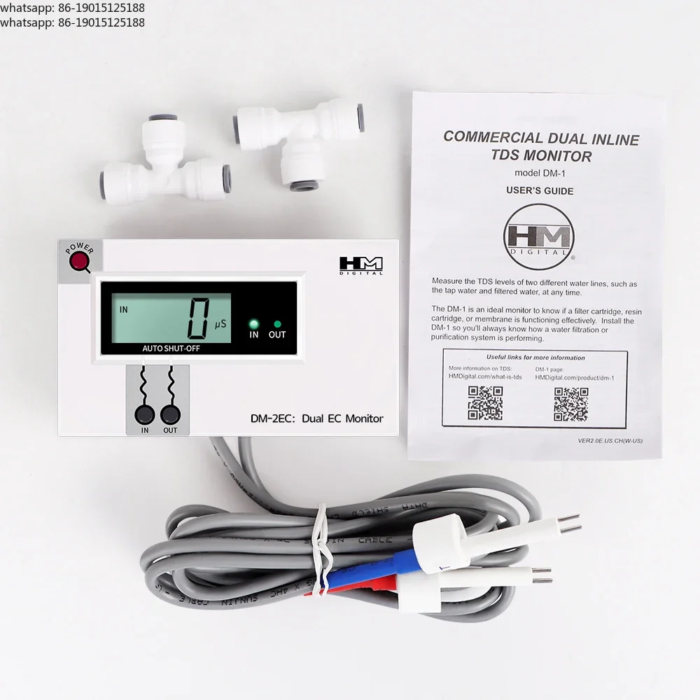 Digital Water Quality Tester Dual Probe Online TDS Detector Input/Output Water Quality Monitor for Tap Water Fish Tank