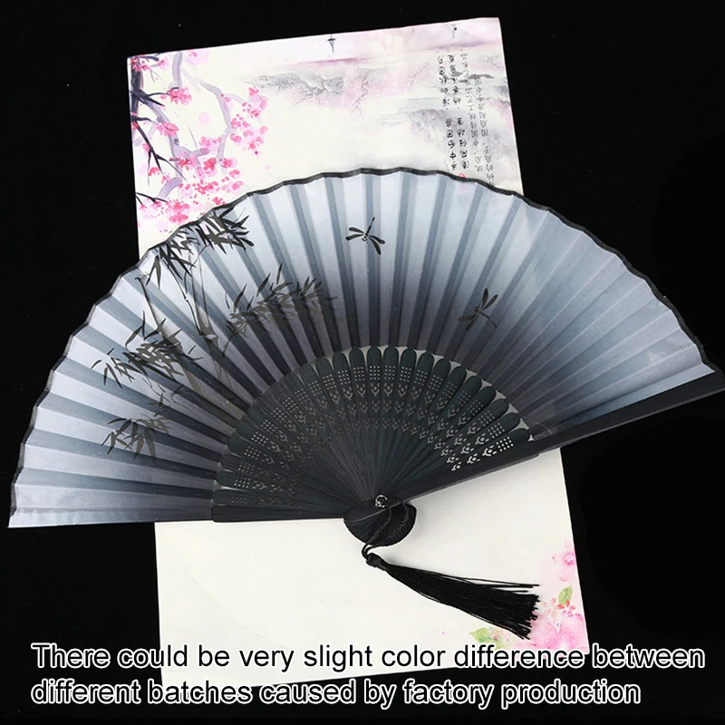 Retro Silk Folding Fan Chinese Japanese Flower Pattern Art Craft Gift Hand Fan Wedding Party Performance Dance Fans Home Decor