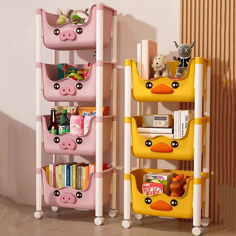 Display Booksellers Removable Bookcase Living Room Cabinets 3-tier Cart Storage Book Shelf Locker Trolley 거실 수납장 Furniture AA