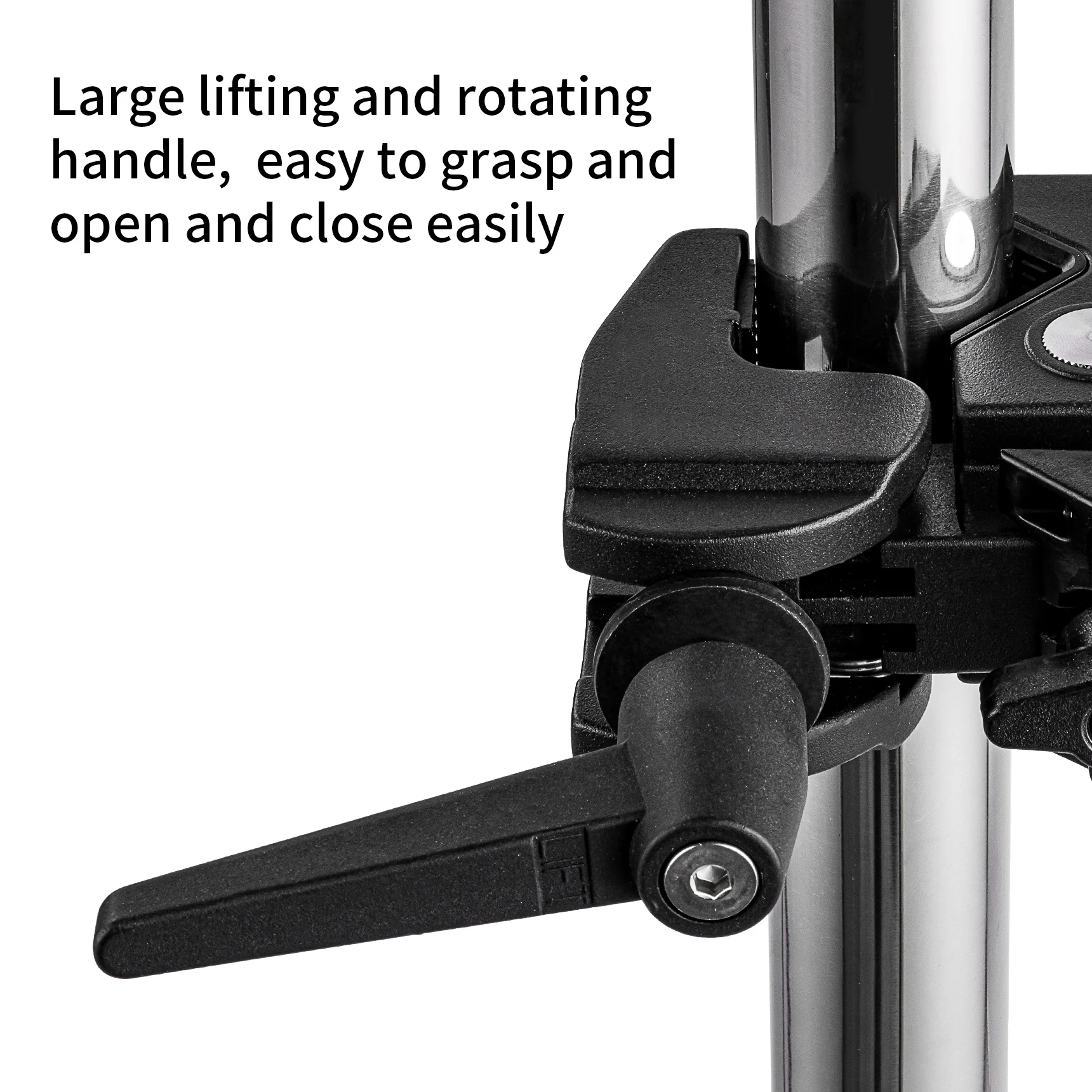 Selens Heavy-Duty Super Clamp for Studio Light Stands &Poles Optional Extension Arm,Hex Baby Pin,Double Hex Stud,J Hook,Plate view 6