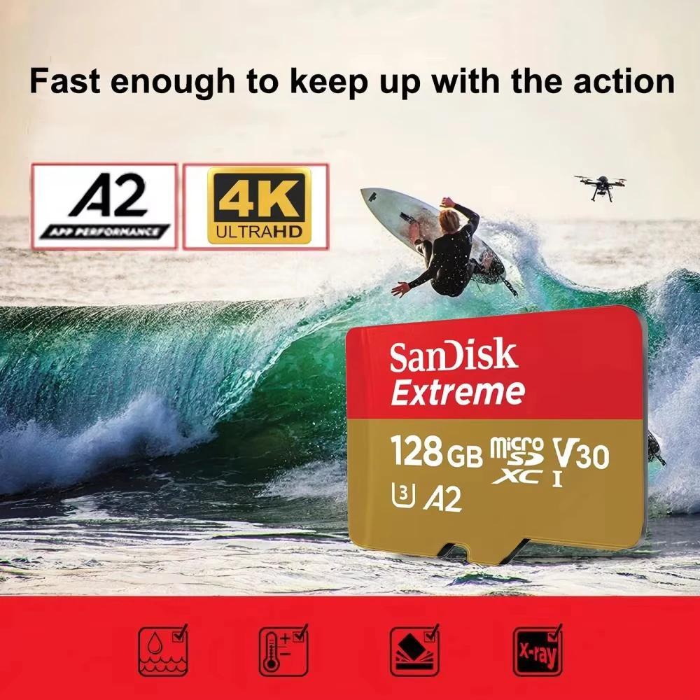 V30 U3 Micro SD Card A2 Class 10 TF Card 32GB to 512GB 4K Video Recording High Speed Memory Card for Phones