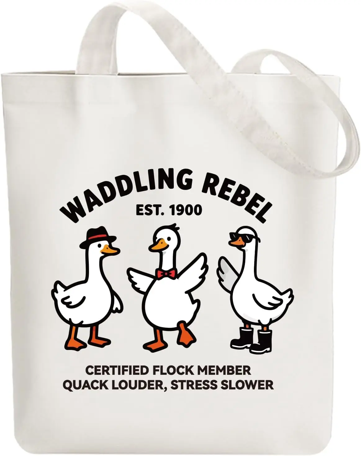 

Women's Canvas Handbag with Cartoon Duck Print on One Shoulder for Casual Shopping Suitable for Daily Commuting Shopping Bags