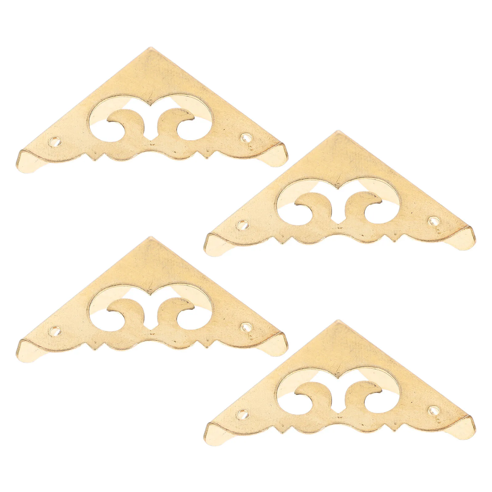 

4 Pcs Wooden Box Corners Vintage Hollow Out Furniture Hardware Triangle Corner Protector Protective Edge Guards