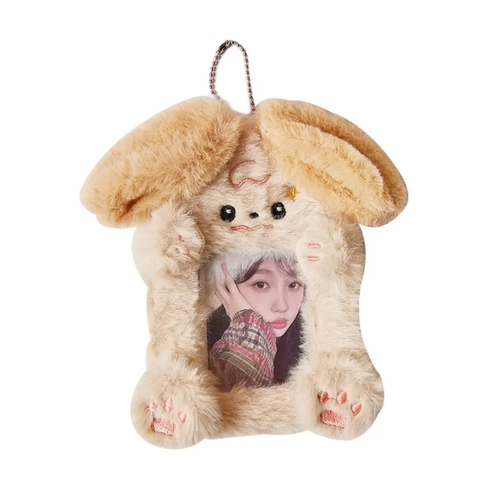 Koreański Idol Cartoon Photocard Holder Korean Style Animal Plush Photocard Holder z brelokiem do kluczy z zawieszką na kartę