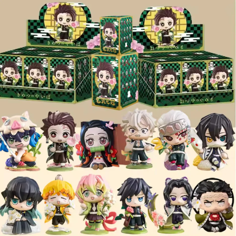 Figurka Anime Demon Slayer Seria Blind Box Tanjiro Kamado Nezuko Kreatywna Personalizowana Statuetka Model Ozdoba Prezent Niespodzianka