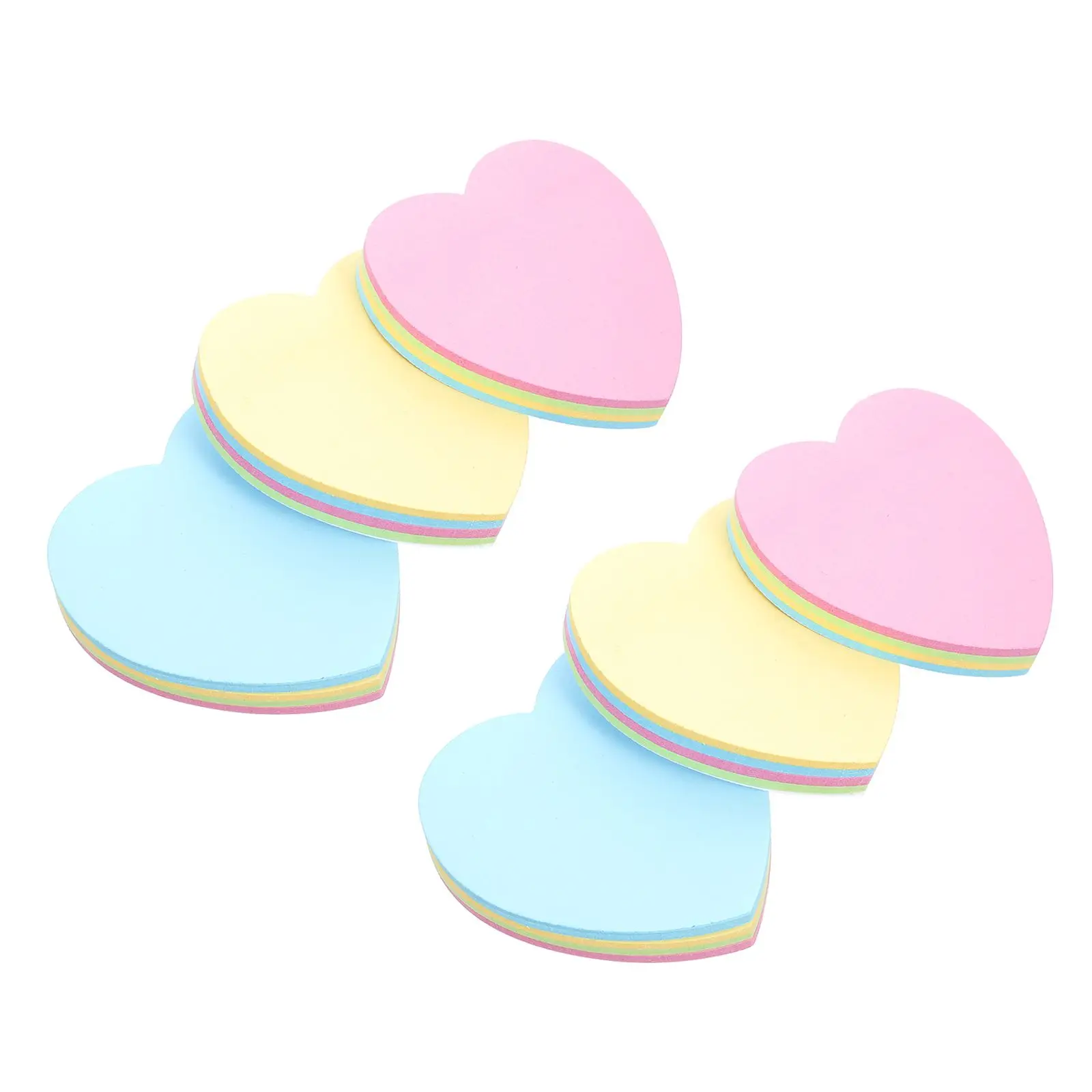 

8 Pcs Heart Shaped Memo Pads Self Stick Reusable Adhesive Paper Lovely Valentines Office Supplies Notebook