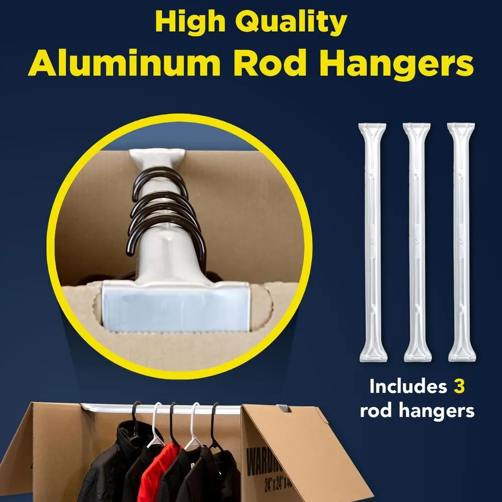 Conjunto de 3 grandes caixas móveis para guarda-roupas suspensas, 24 x 24 x 40 polegadas