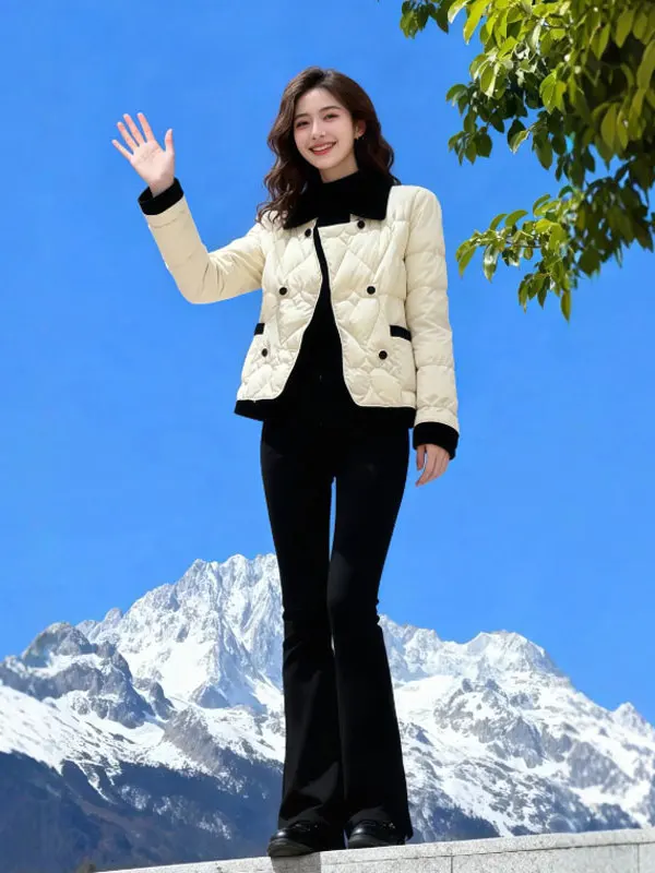 

Korean Sle Soft id Cotton Jaet ort Outerwear Faionable Personali Top Winter Warm Button up ort Coat