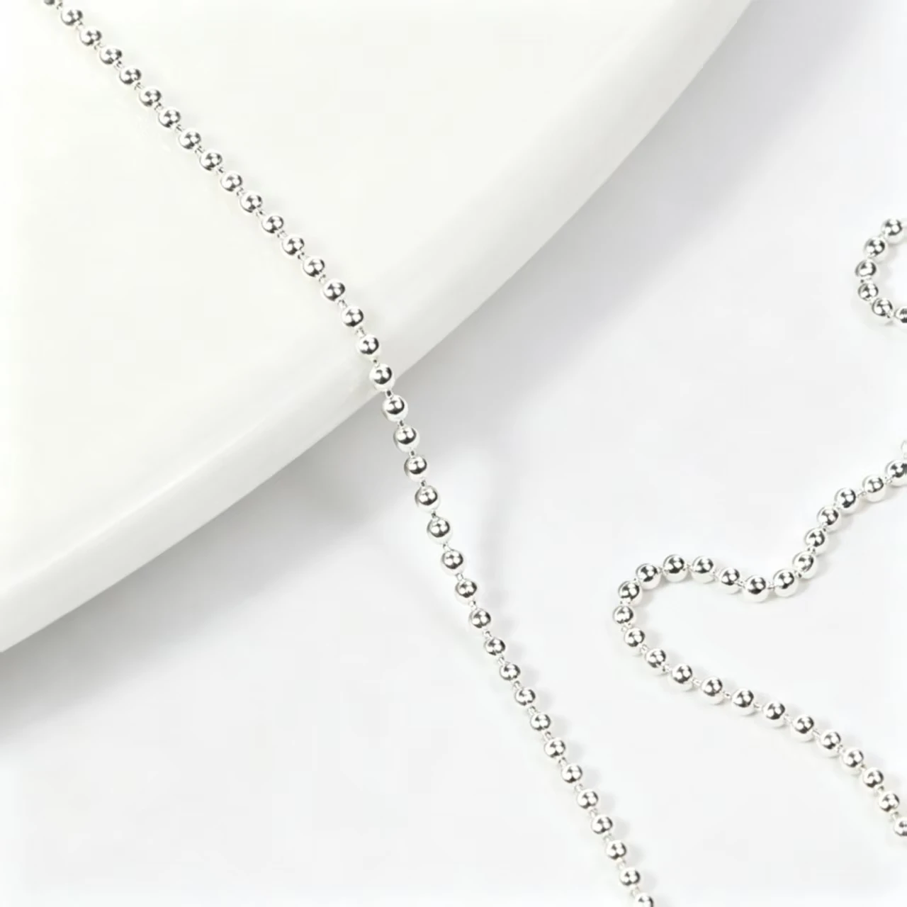 1M/Pack 0.8mm Gold Silver Nail Bead Chain Charm Ellipse Stone Nail Art Decorations Giltter Metal Steel Ball Jewelry Accessory