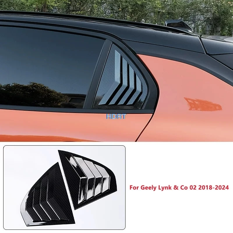 

Накладки на задние боковые окна (жалюзи/дефлекторы) и накладки на воздуховоды C-стойки для Geely Lynk & Co 02 2018-2024