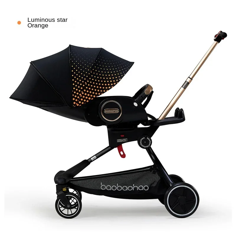 Baby Stroller Can Sit and Lie Down High Landscape Scooter Newborn Travel Stroller Two-way Seat Four Wheel Foldable Stroller