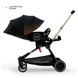 Poussette Pliable pour Bébé, Scooter Paysager Haut, Nouveau-né, Voyage, Siège Bidirectionnel, Quatre Roues