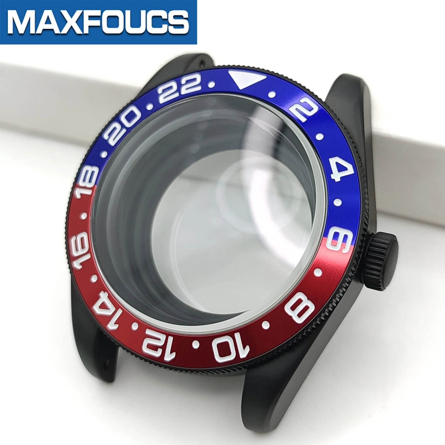 Mattes Retro-Uhrengehäuse im Black Bay-Stil MOD SKX NH34 NH36 Schwarze Stahlkrone Saphirglas-Gehäuseboden Einsatz Kundenspezifisches Zubehör – Detail 19
