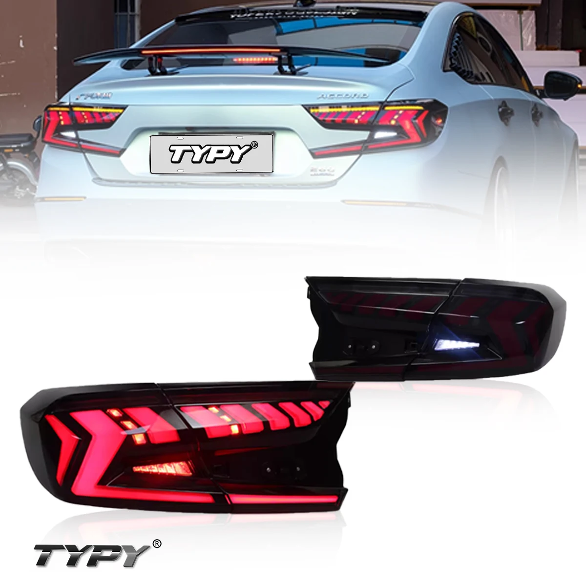 

TYPY New LED Car Taillights For Honda Accord 10th 2018-2021 Taillight Signals Auto Accessories Dynamic Turn Running Lights