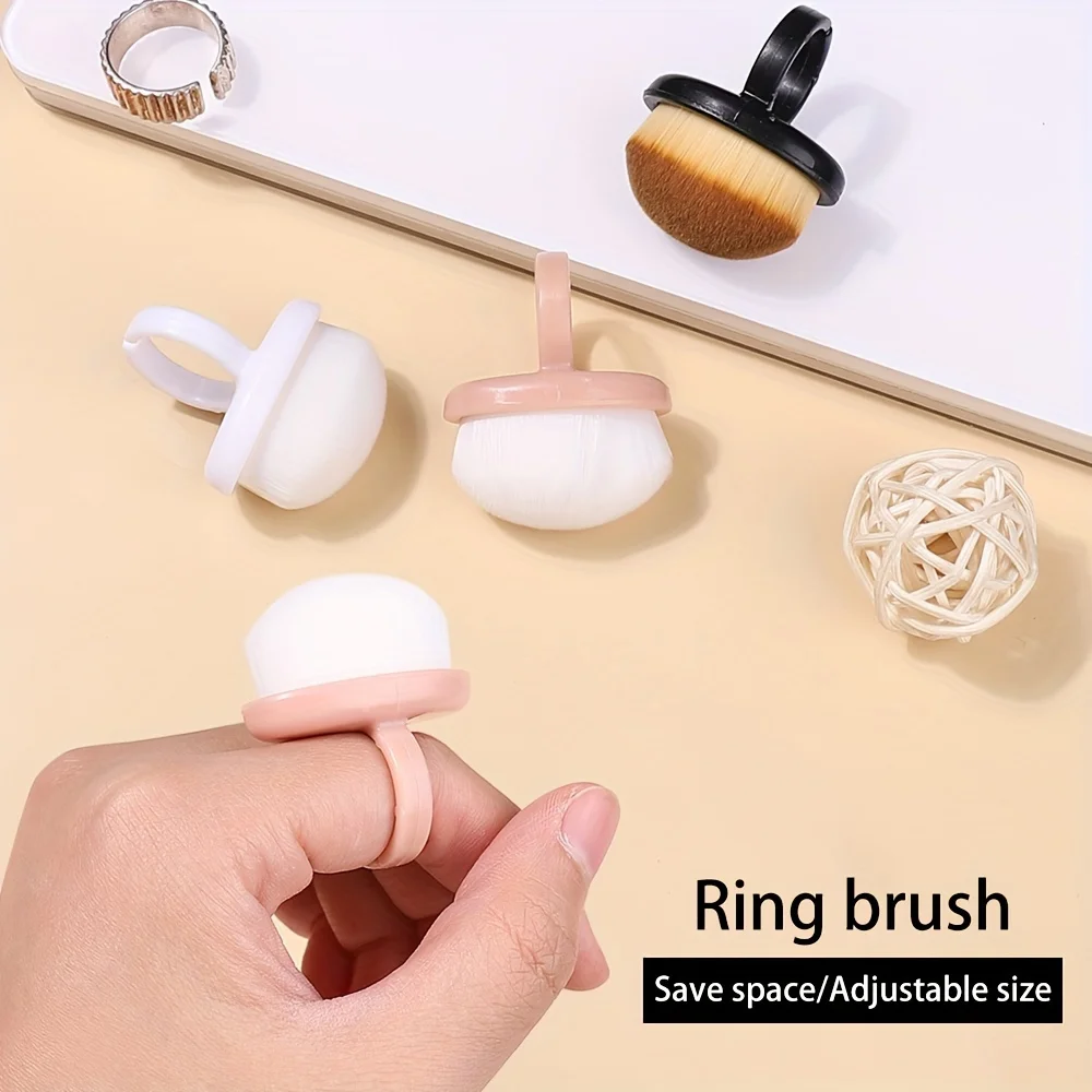 Hot Sale 1Pcs Plastic Nails Art Dust Cleaning Brush Buckle Brush Oval Gel Dust Cleaning Make Up Ring-shaped Brush Manicure Tools