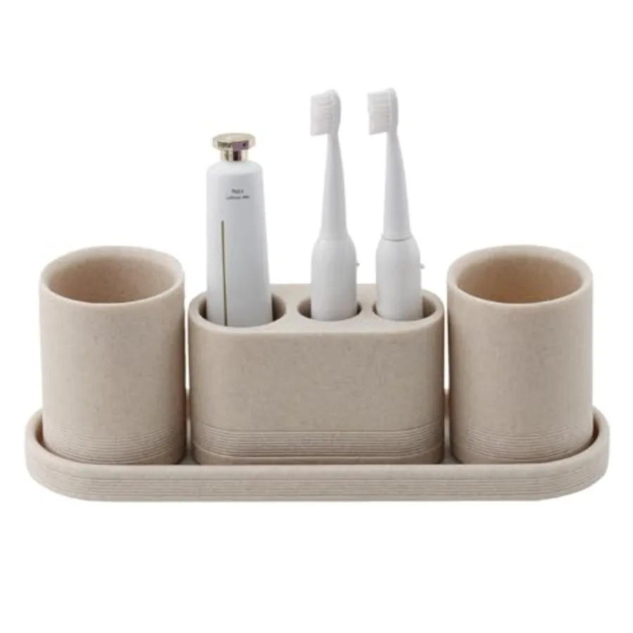 

Bathroom Accessories Set 4 pcs Toothbrush Holders Set Included 3 Slots Electric Toothbrush and Toothpaste Holder Stand 2 Tumble