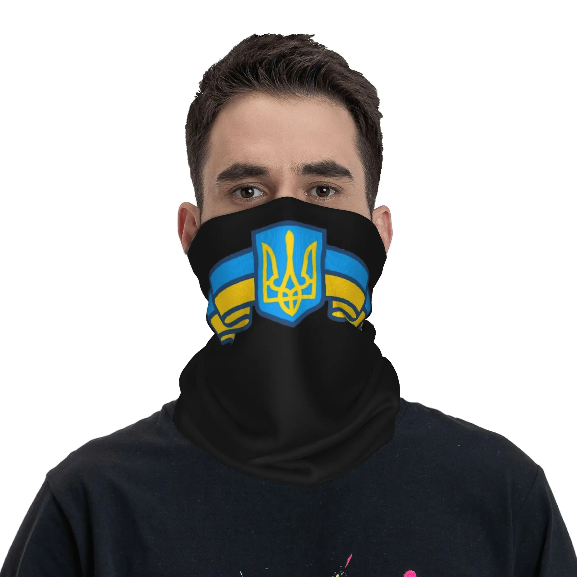 Ukraine Symbol Bandana Neck Gaiter Printed Ukrainian Flag Balaclavas Magic Scarf Running for Men Women Adult Windproof