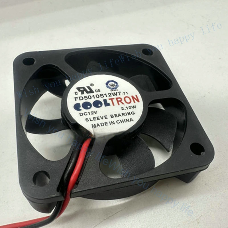 V+   1 pcs New for  COOLTRON FD5010S12W7-71 12V 2.10W 2-Wire Cooling Fan#QW