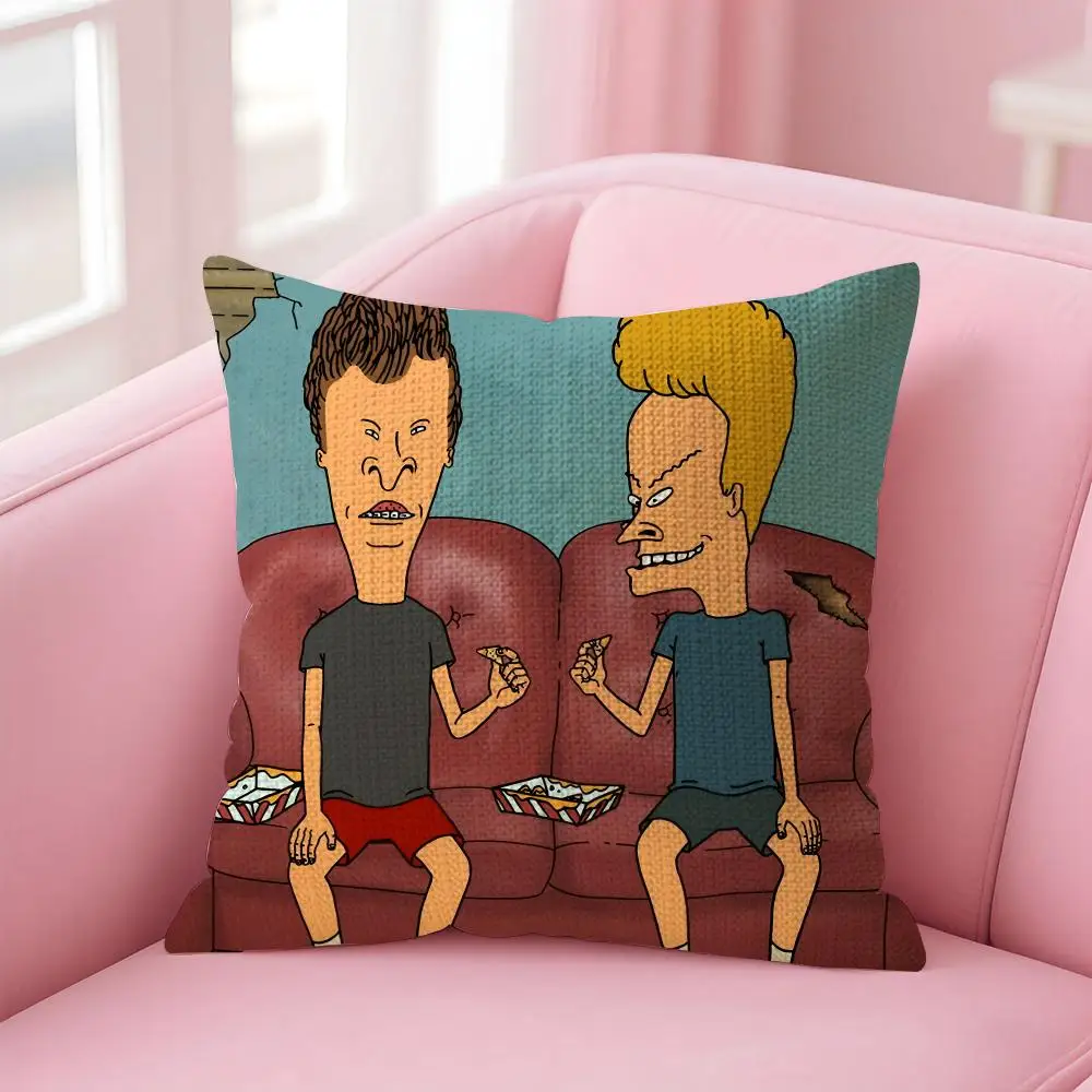 Funny B-Beavis And BUTT-HEAD Cushion Cover Decorative Linen Throw Pillow Case Soft For Bed Sofa Car Home Decor