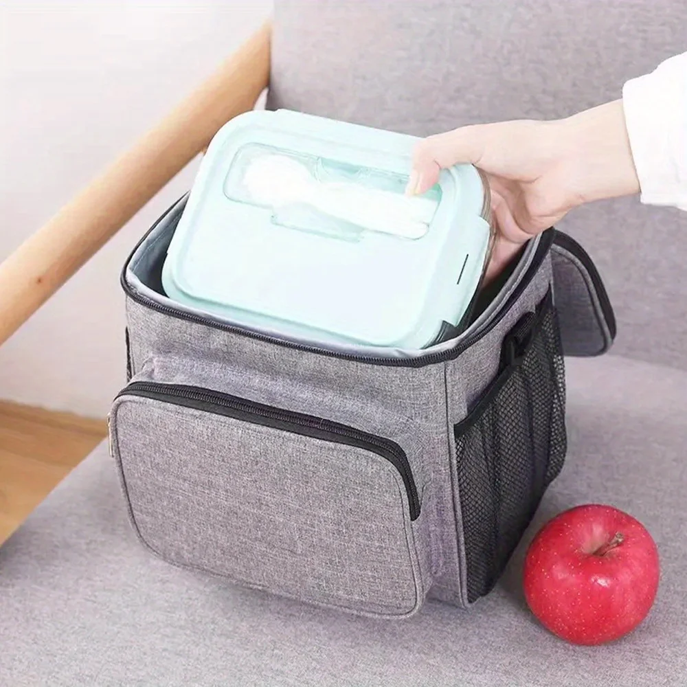 Borsa Bento addensata in tessuto Oxford borsa isolante portatile di grande capacità borsa da Picnic all\'aperto borsa da pranzo per studenti