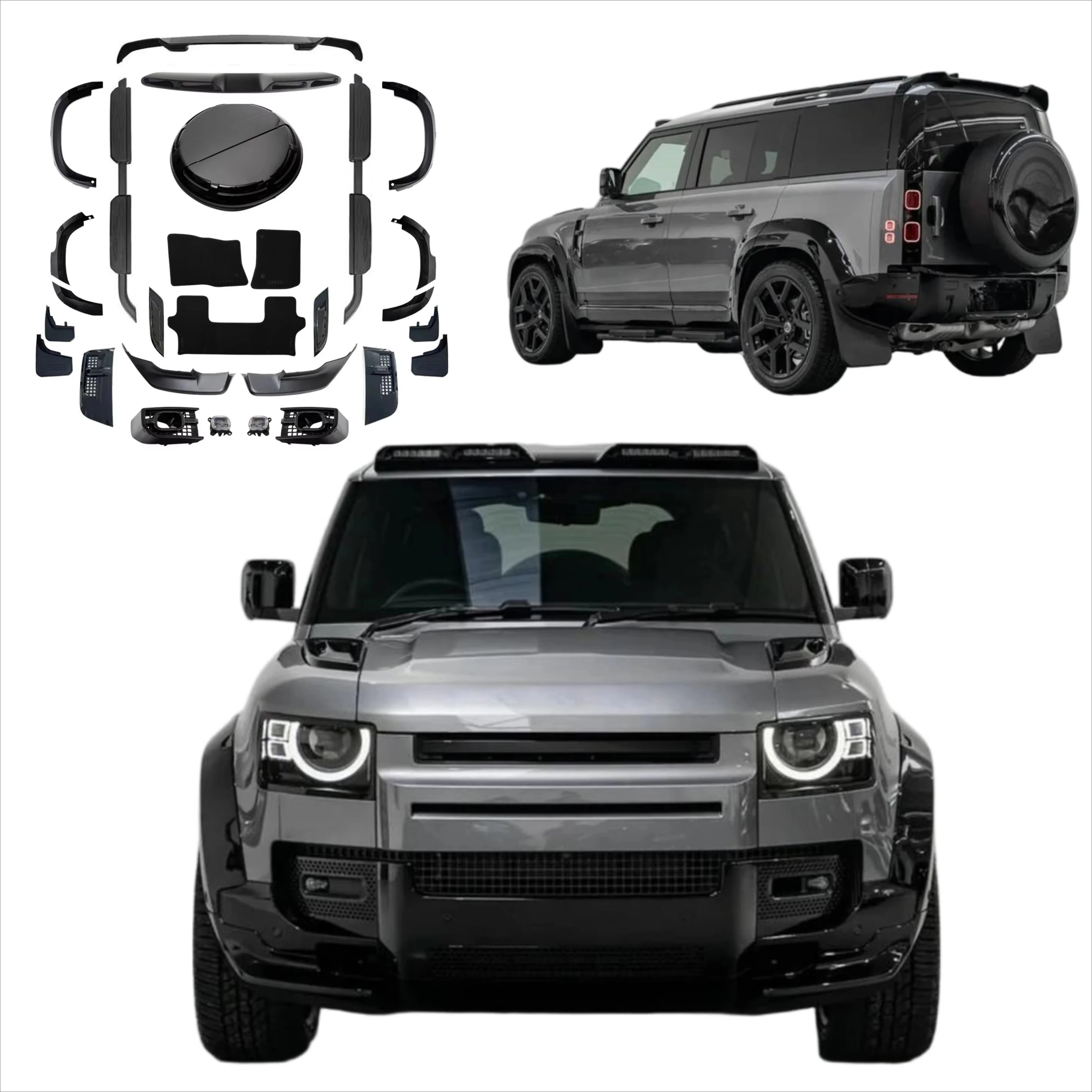 

2026 Urban Style BodyKit for Defender 2020-2025 Factory Direst Sale Glossy Black Facelift Parts With Pedal Tire Cover