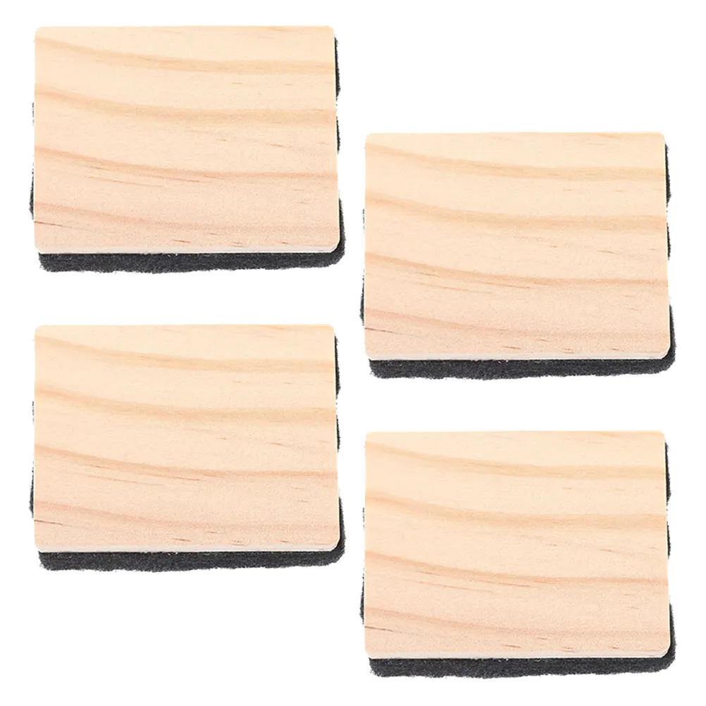 

4Pcs Blackboard Erasers Mini Wooden Dry Erase Erasers Whiteboard Classroom Supplies Portable Versatile Whiteboard Cleaner