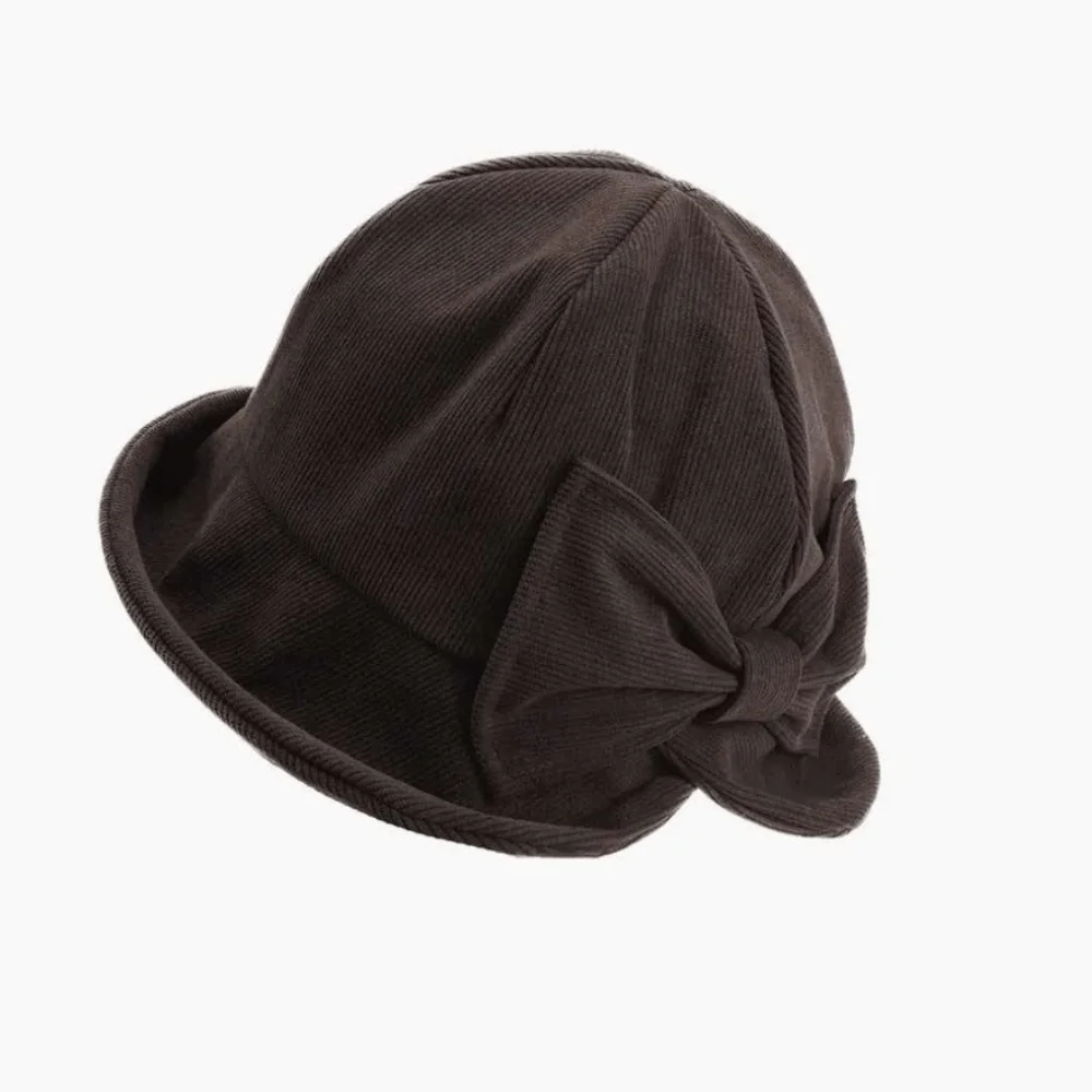 Small Brim Corduroy Bucket Hat Warm Face Slimming Fisherman Cap Flattering for Face Shape Windproof Basin Cap Autumn Winter