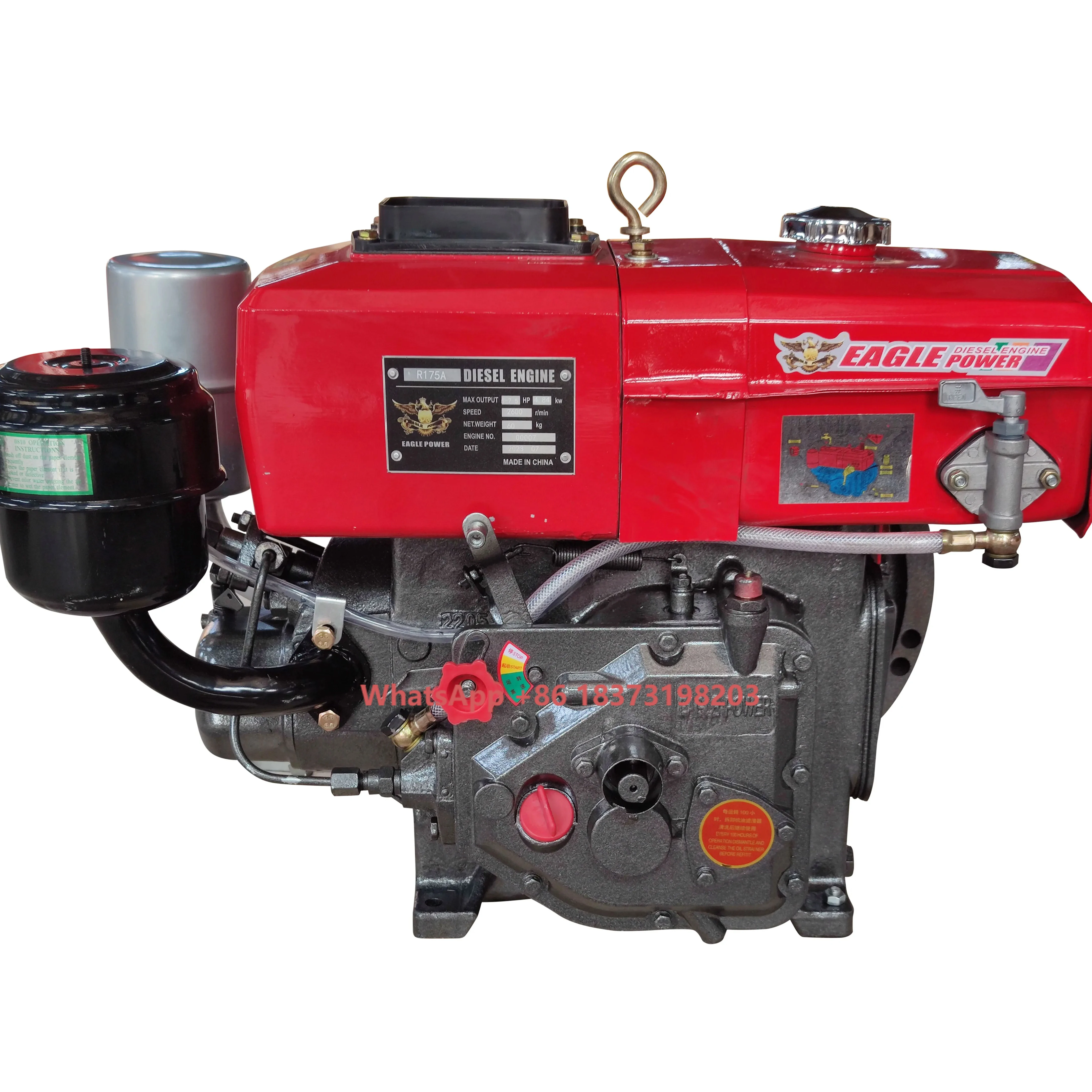 Agricultural Tractor, Large Inventory 5hp 6hp R175 R175a Cooling Water Cooled Micro Tiller Engine, Single Cylinder Engine