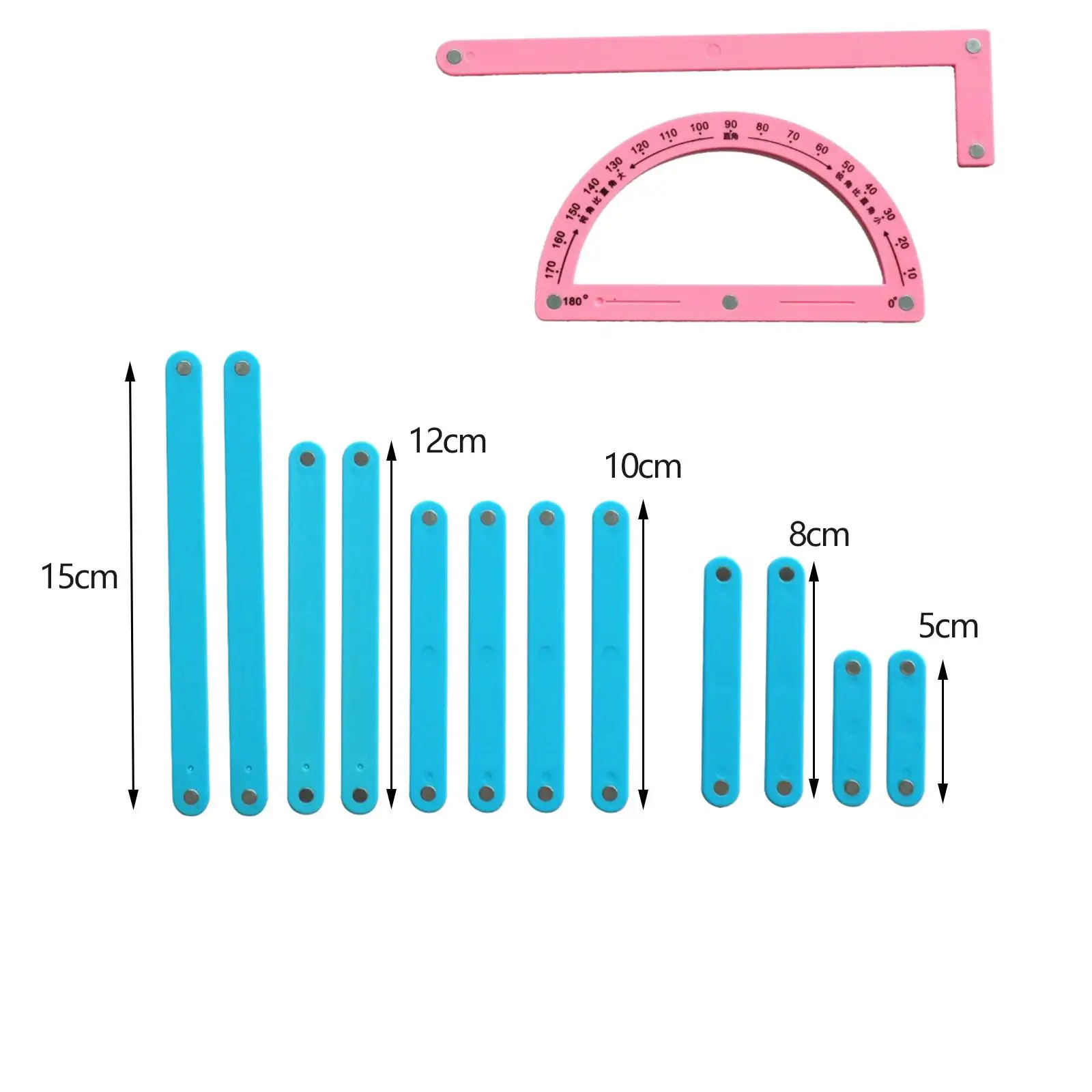 Math Geometry Ruler Kit Tool Montessori for Blackboard Students Whiteboard