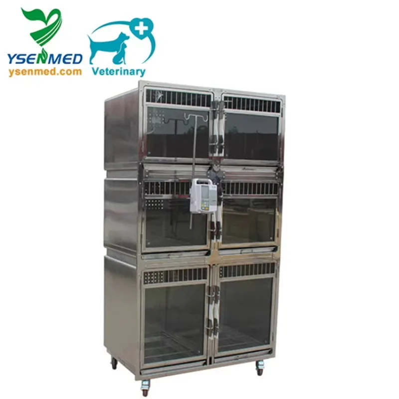 YSVET1220A Ysenmed Veterinary 304 Stainless Steel 6-Pet Capacity CE Certified 1 Year Warranty Cages for Display Petshop