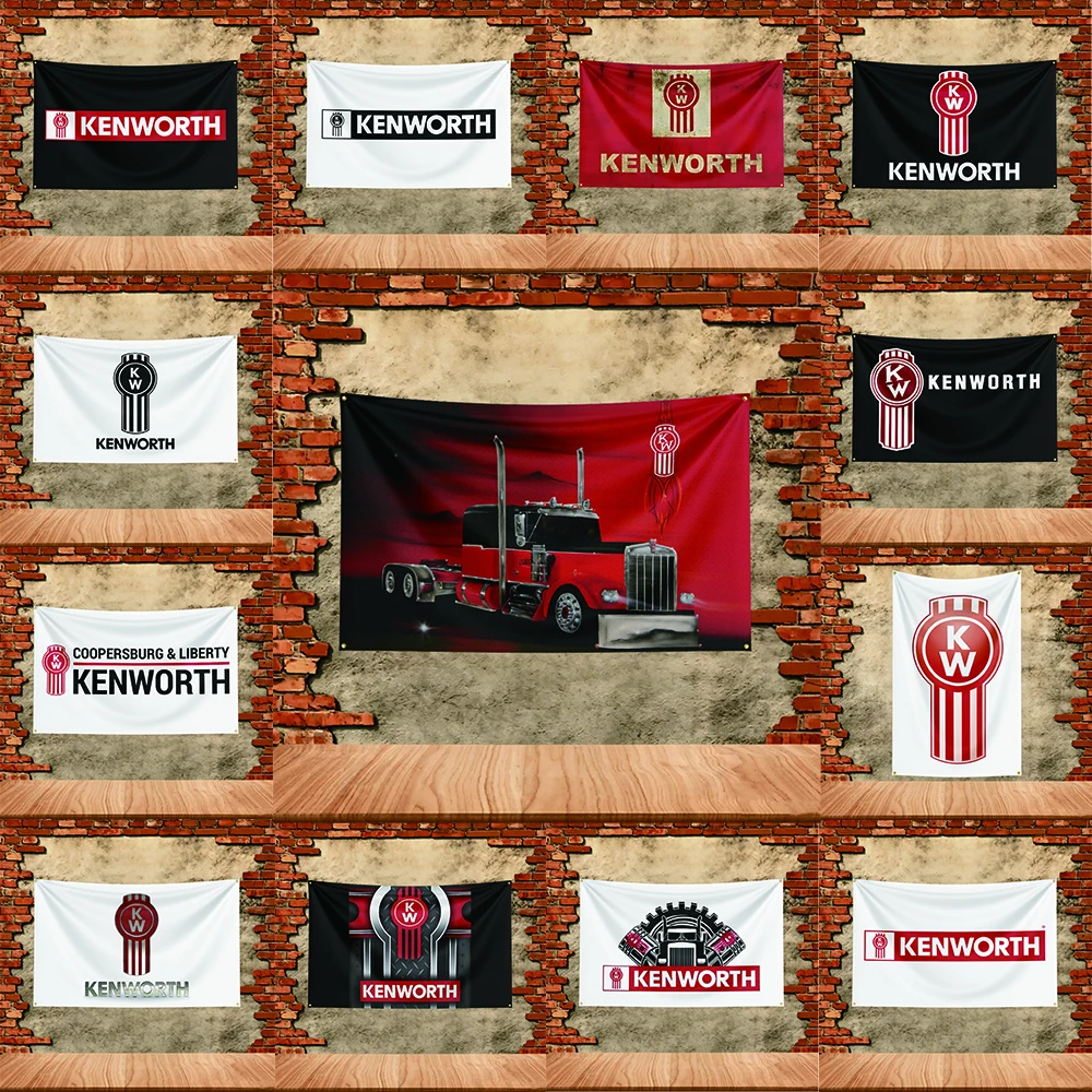 Car Flag  for Kenworth Fans Banner Custom any Image Garage Bedroom Living Room Dorm Wall Hanging Decor Tapestry
