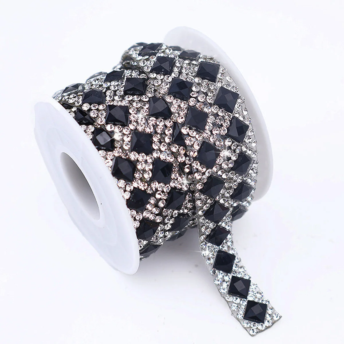 3 Yards 10 mm breites, 6 mm quadratisches Strassband, selbstklebende Kristalle, Steine zum Aufkleben, Strass für Kleidungsdekoration – Detail 7