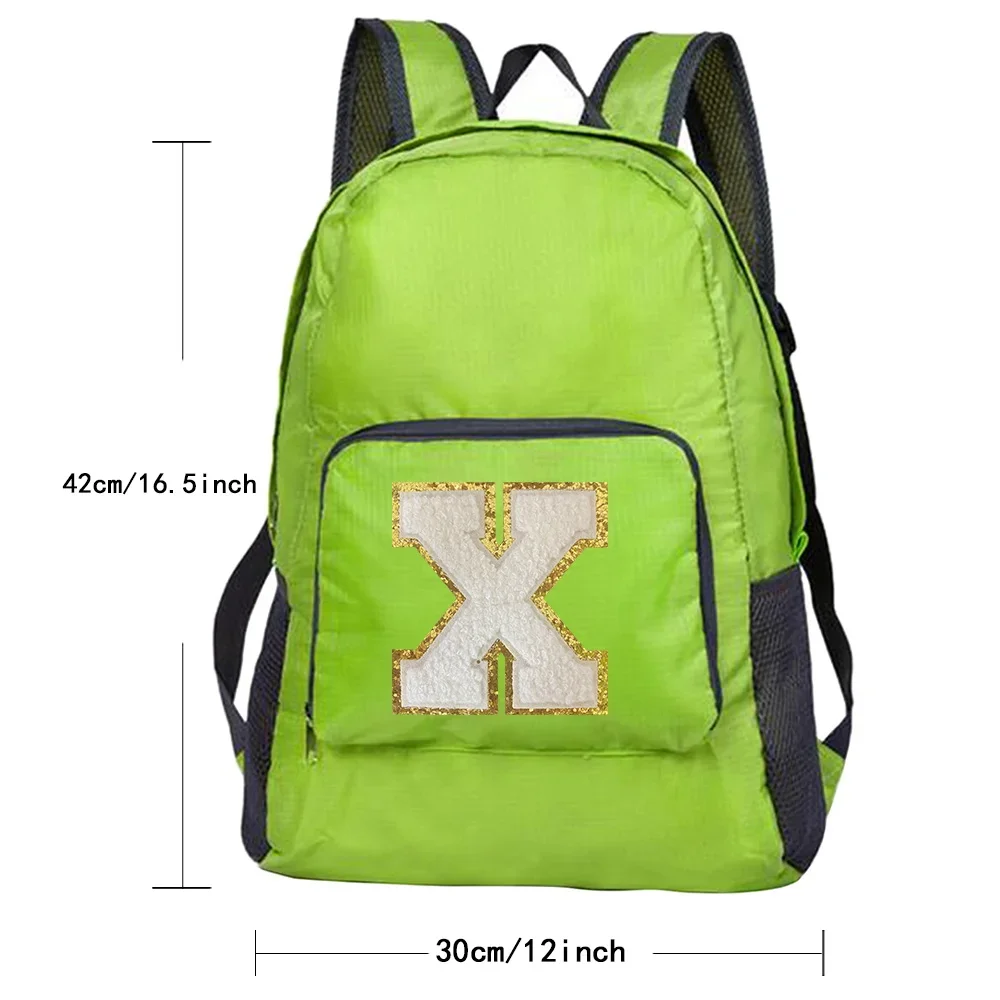 Portable Outdoor Hiking Commuter White Letter Embroidered Logo Pattern New Men's and Women's Versatile Large Capacity Backpack