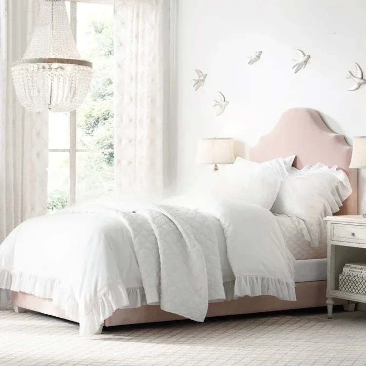 Modern, fabric art, box bed, furniture, bedroom, pink, flannel, girls, storage