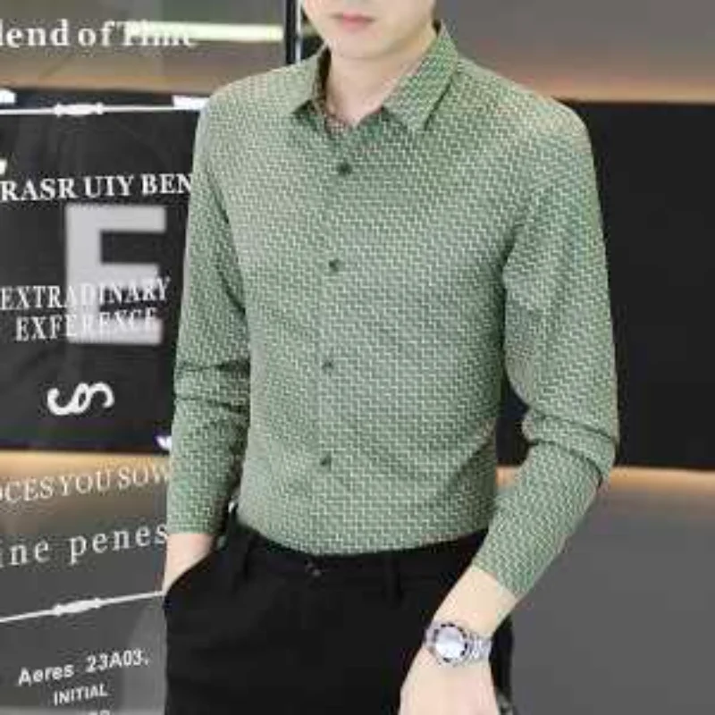 Ice Silk Long-sleeved Handsome Versatile Business Autumn Temperament Casual No-iron Anti-wrinkle New Shirt