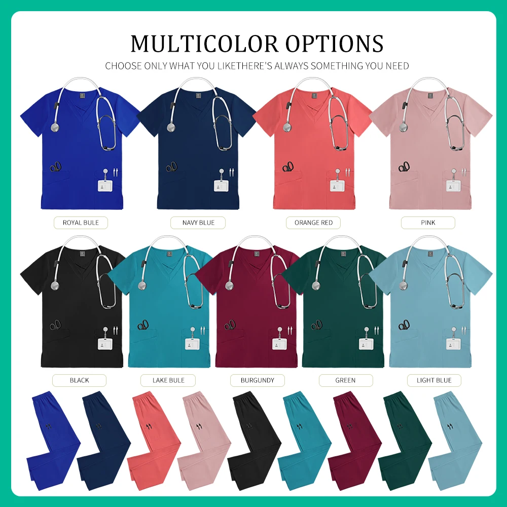 Clinica odontoiatrica Chirurgia Uniforme Scrub infermieristico Set Stretch Pet Ospedale Medico Uniformi Farmacia Vestito Donne Scrub medico Abbigliamento da lavoro