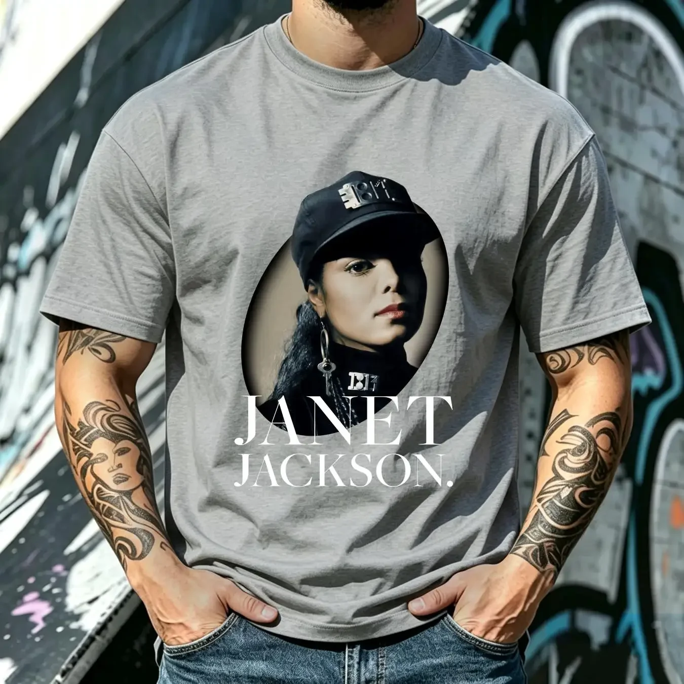 washed T Shirt Hot Janet Jackson Rhythm Nation Men All Size 1N394 long or short sleeves vintage Washed Top For Everyday Wear view 4