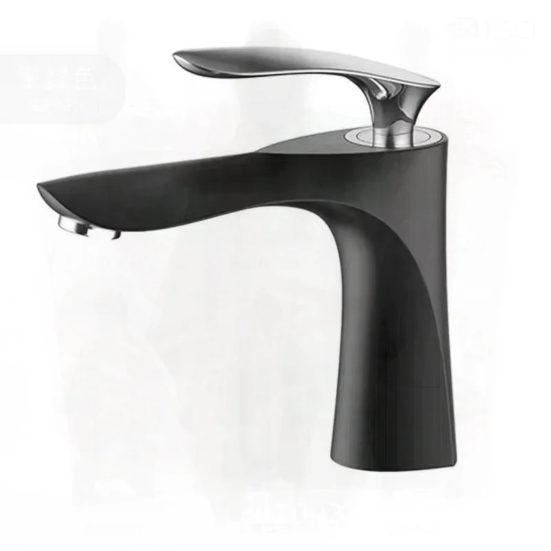 

Titanium Maple Leaf Hot And Cold Basin Faucet Gold Mixed Water Single Hole Table Washbasin Single-Unit Type Ceramic Disc Valve