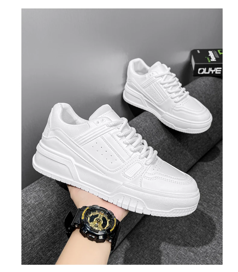 Herren Koreanische Freizeitschuhe mit Dicker Sohle für Alle Jahreszeiten, Weiche Rutschfeste Leichte Outdoor-Wanderschuhe, Flache Sportschuhe für Studenten – Detail 11