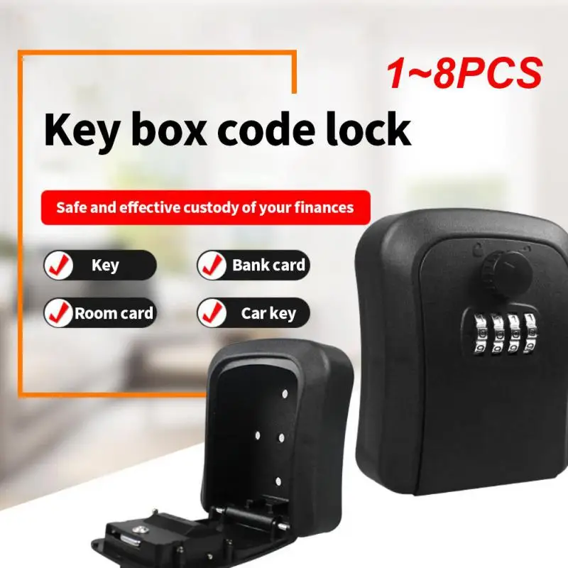 

1~8PCS Weatherproof Wall-mounted Key Safe Password Key Box Key Lock Box No4 Combination Key Storage Lock Box Indoor and Outdoor