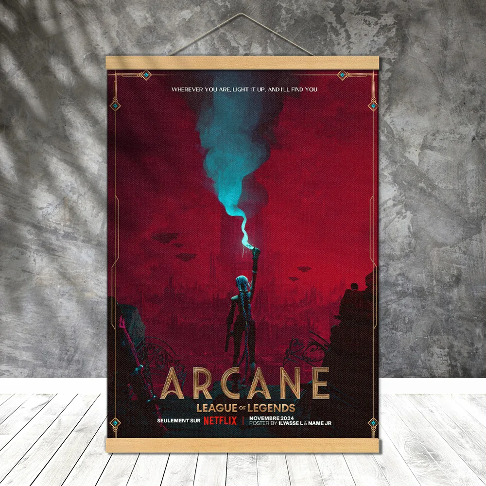 Arcane Season 2 Jinx Posters Painting Decor Scroll Digital Canvas Unframed Decorative Tapestry