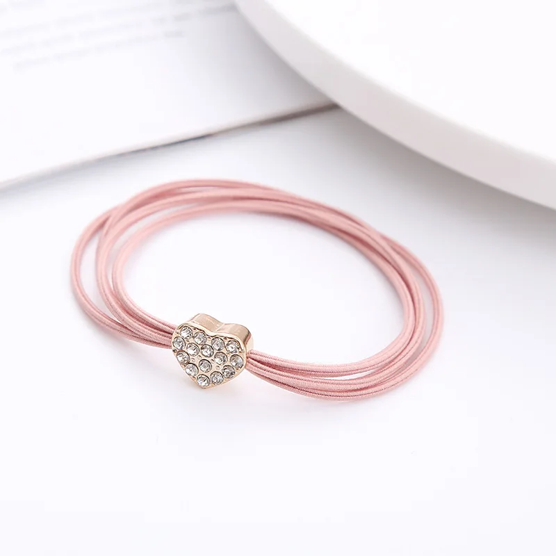 Heart Hair Ties 2025 Fashion Elastic Scrunchies 4-Strand Braided Butterfly Bows Gentle No Slip Hair Accessories Single