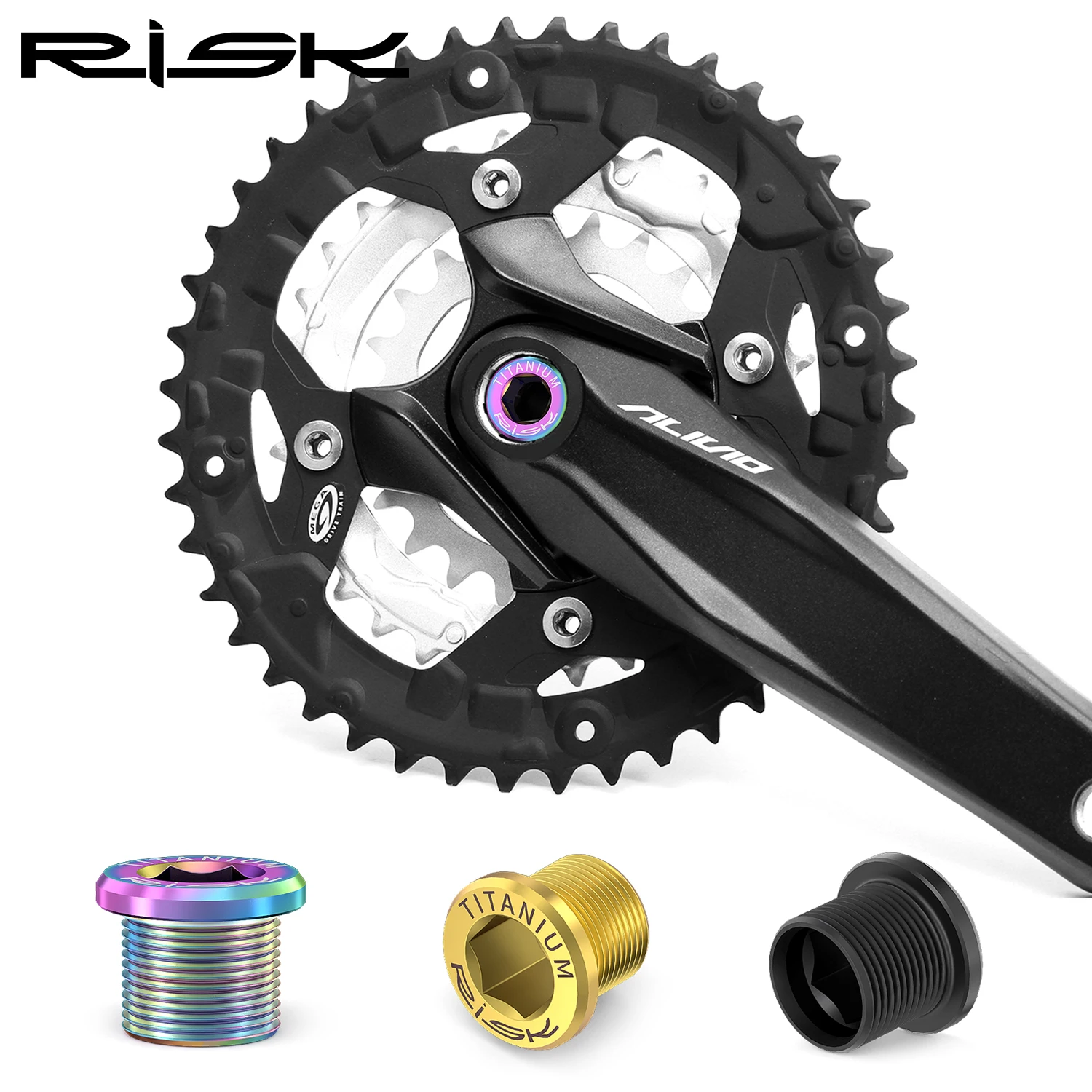 Tornillos de Fijación de Pedalier de Bicicleta Risk, M5*12MM, Aleación de Titanio, Octalink, Tornillo Fijo para Eje de Pedalier, Piezas de Bicicleta