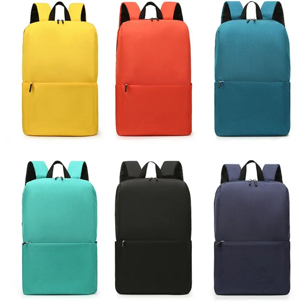 Bolso de negocios de lona con múltiples bolsillos para hombre y mujer, mochila escolar de Color sólido para estudiantes, bolsos de hombro para niñas, mochilas para portátiles