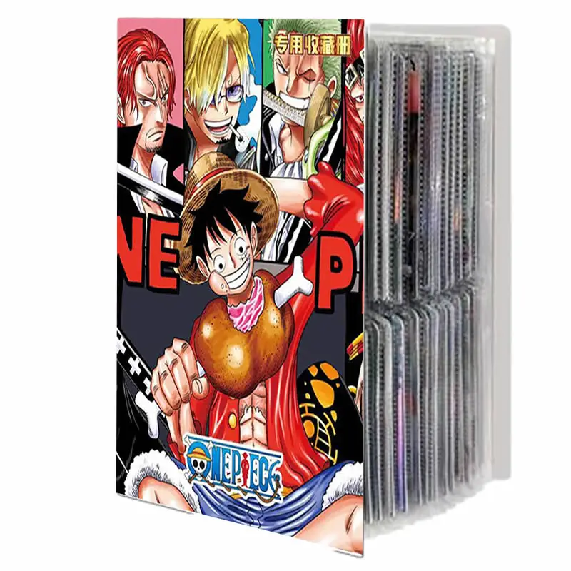 160pcs Anime One Piece Album Cards Holder Binder Cards Map Book Bandai Game Cartoon Collection Folder Kids Toy Gift